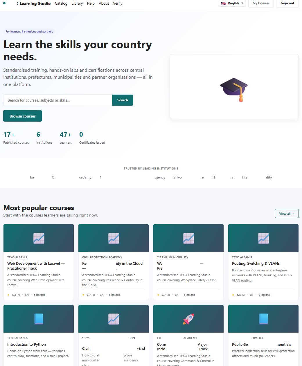 Learning Studio public catalog